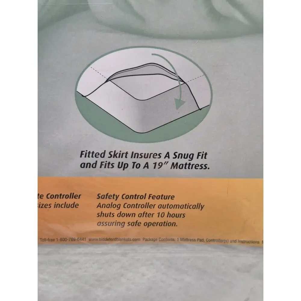 💥 Biddeford Full Electric Heated Mattress Pad Analog Control new
